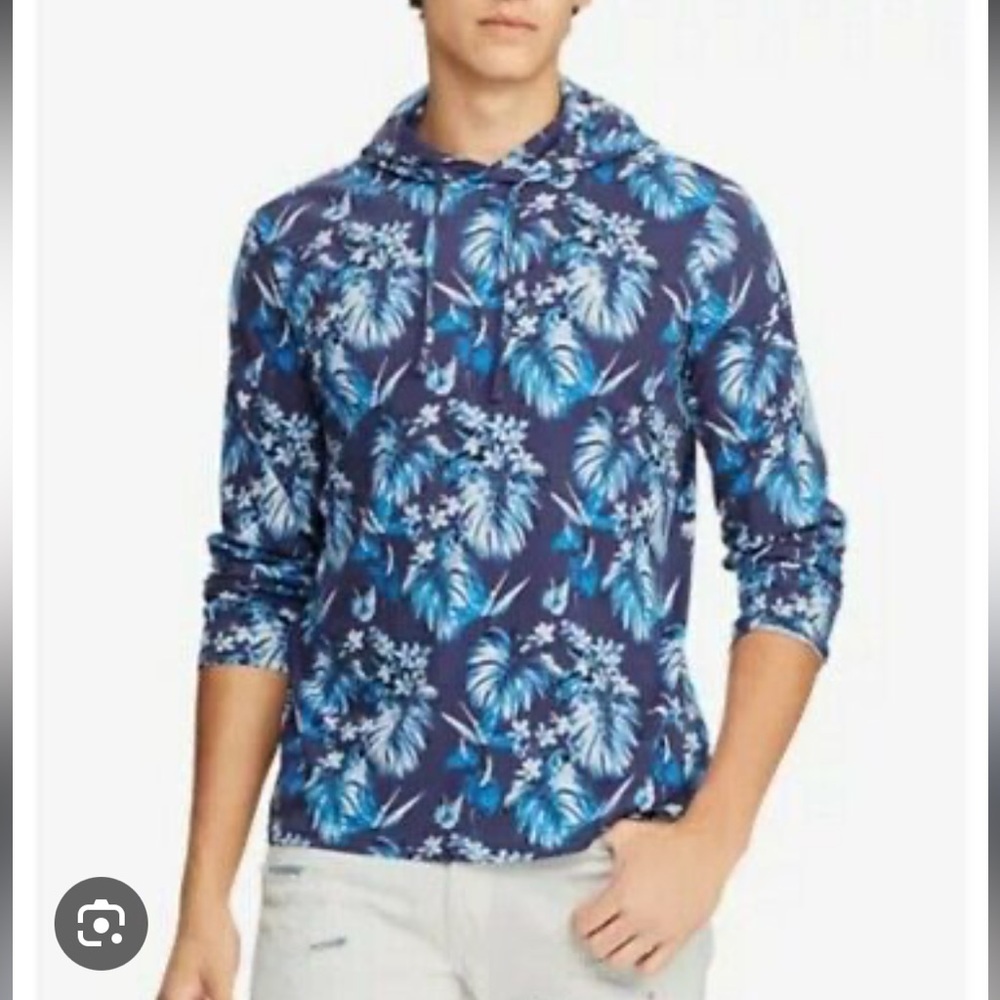 Polo by Ralph Lauren Blue Floral Long Sleeve Tee